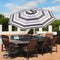 Sunnydaze Solar LED Lighted 9' Aluminum Umbrella with Tilt & Crank