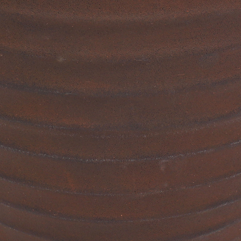 Sunnydaze Polyresin Ribbed Outdoor Plant Pot - Rust