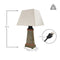 Sunnydaze Indoor/Outdoor Copper Trimmed Slate Table Lamp - 30" H