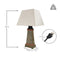 Sunnydaze Copper Trimmed Slate Outdoor Table Lamp - 30" H