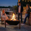 Sunnydaze Steel Outdoor Triangle Fire Pit and Side Table - 31"
