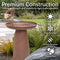 Sunnydaze Gleeful Garden Metal Outdoor Bird Bath - UV-Resistant Finish
