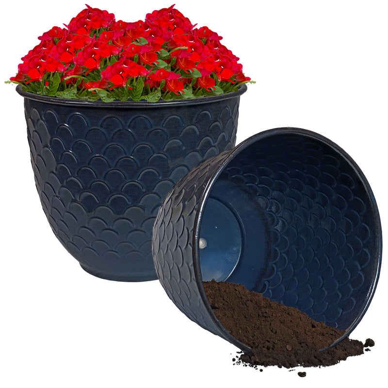 Sunnydaze Dinah Metal Outdoor Plant Pots - 12.5"