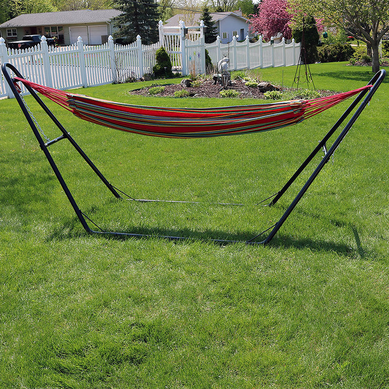 Sunnydaze Brazilian 2-Person Hammock with Universal Multi-Use Stand