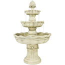 Sunnydaze 3-Tier Pineapple Garden Fountain - White - 51 Inch Tall