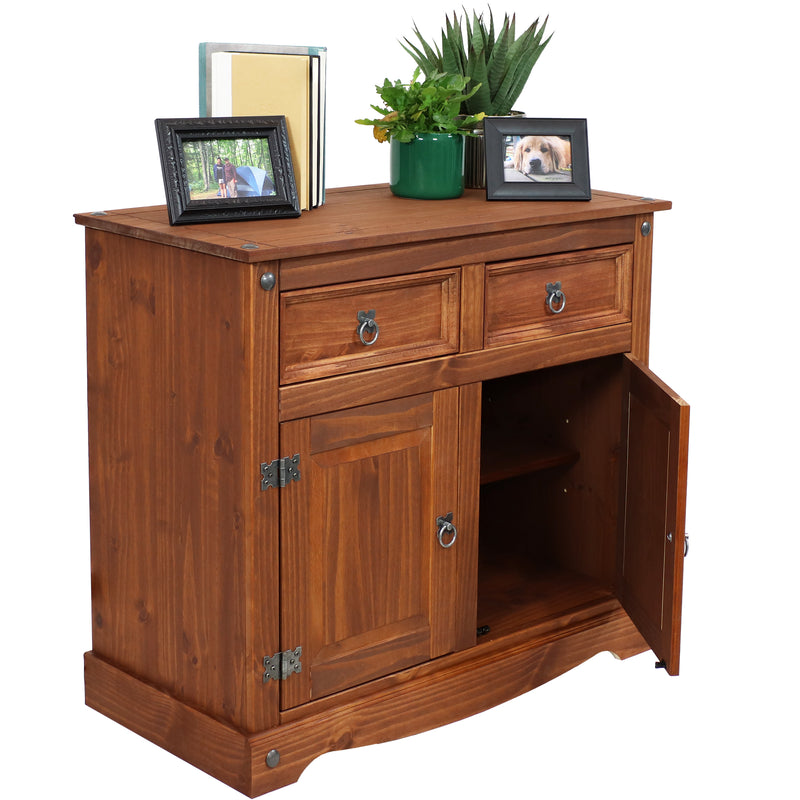 Sunnydaze Kitchen Sideboard Cabinet with 2 Drawers and 2 Doors - 31.5" H
