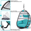 Sunnydaze Penelope Outdoor Hanging Egg Chair with Seat Cushions