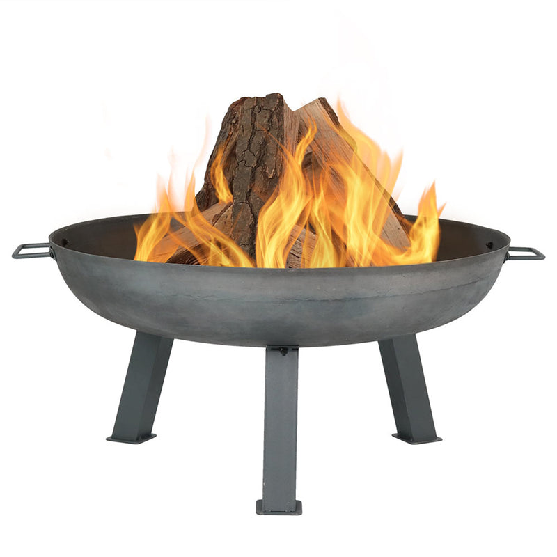 Sunnydaze Cast Iron Fire Pit Bowl with Stand - Rustic or Steel Finish