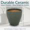 Sunnydaze Resort Glazed Ceramic Planter with Drainage Holes - Set of 2