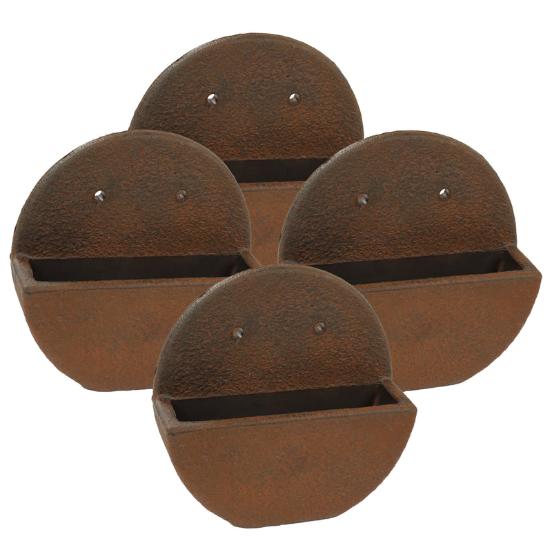 Sunnydaze Round Outdoor Wall Planter - Dark Brown - 12"