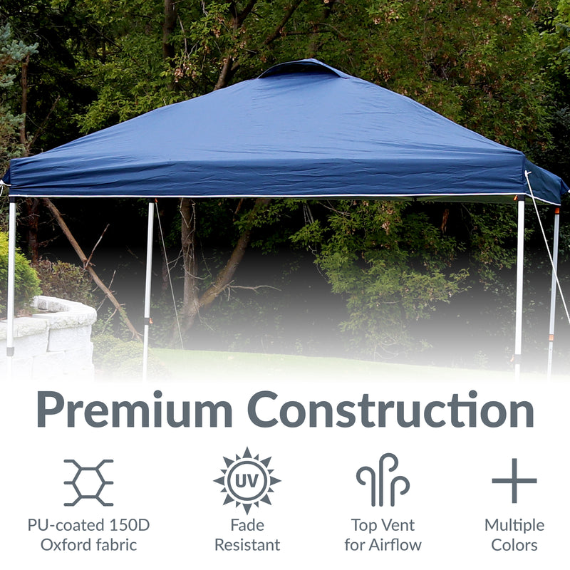 Sunnydaze Premium Oxford Fabric Pop-Up Canopy Shade with Vent
