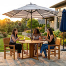 Sunnydaze Malaysian Hardwood Folding Gateleg Patio Round Dining Table