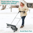 CASL Brands Heavy-Duty Snow Shovel with Wheels and Adjustable Handle