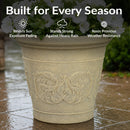 Sunnydaze Arabella Polyresin Large Round Outdoor Planter