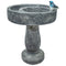 Sunnydaze Traditional Resin Bird Bath with Feeder Compartment - 27"