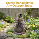 Sunnydaze Crumbling Bricks and Pots Solar Fountain with Battery Backup - 27"