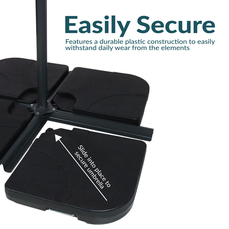 Sunnydaze Set of 4 Heavy-Duty Water/Sand Cantilever Umbrella Base Plates