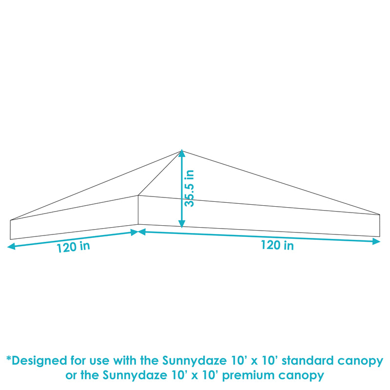 Sunnydaze Replacement Oxford Fabric Standard Pop-Up Canopy Shade