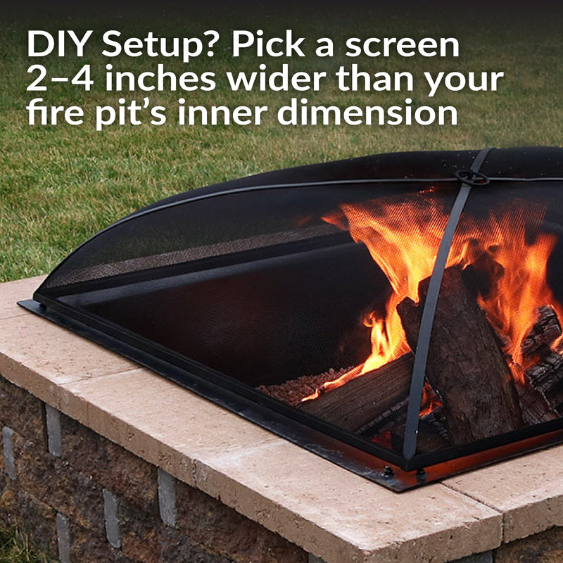 Sunnydaze Mesh Spark Screen for Fire Pit – Black - Square