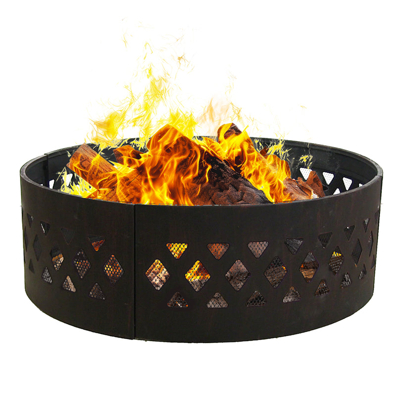 Sunnydaze Heavy Duty Crossweave Campfire Ring, 36 Inch Diameter