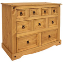 Sunnydaze 9-Drawer Rustic Chest of Drawers - Light Brown - 39.75" W