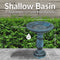 Sunnydaze Façade du Soleil Reinforced Concrete Bird Bath - 26"