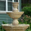 Sunnydaze Classic Designer 3-Tier Outdoor Water Fountain - 55" H