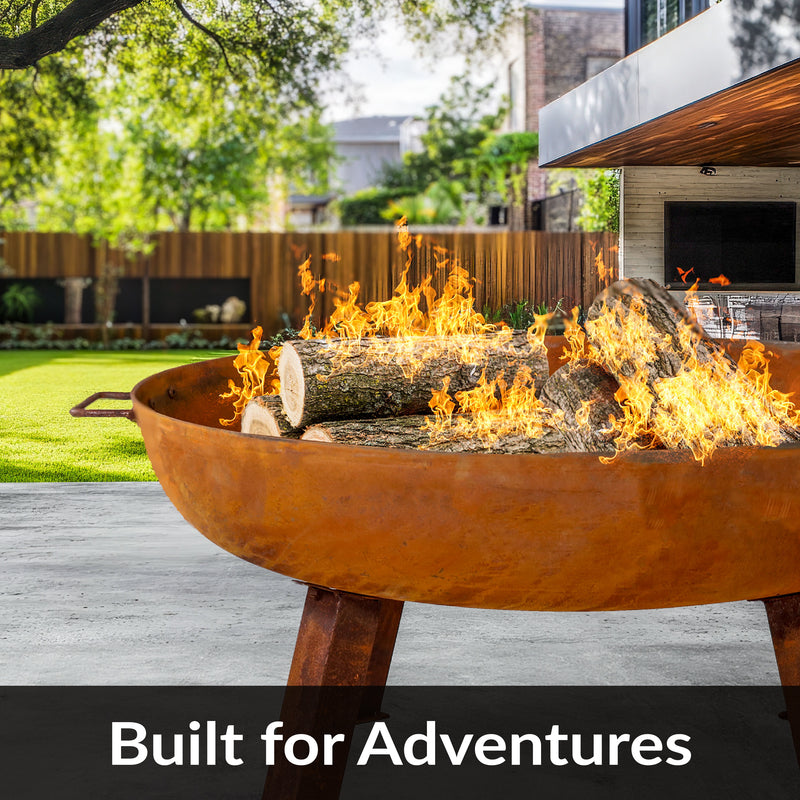 Sunnydaze Rustic Cast Iron Fire Pit Bowl with Stand