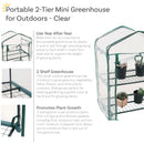 Sunnydaze Portable 2-Tier Mini Greenhouse for Outdoors - Clear