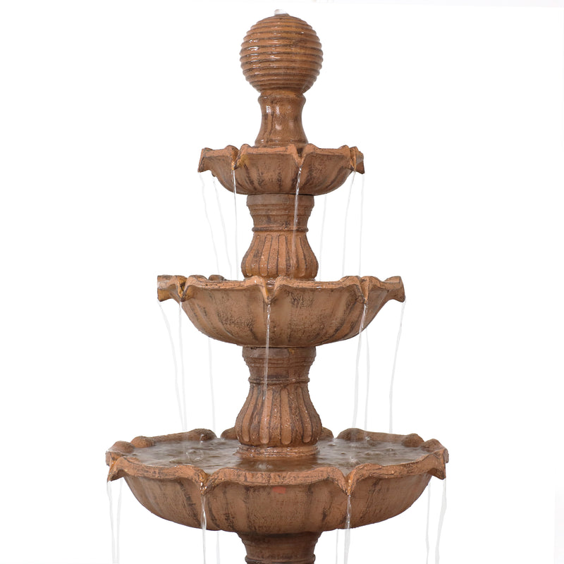 Sunnydaze Large Tiered Ball Outdoor Fountain - 80" H