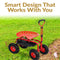 Sunnydaze Rolling Garden Cart with Swivel Seat, Handle, and Basket