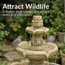 Sunnydaze Birds' Delight Outdoor Water Fountain with Pump - 35" H