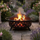 Sunnydaze Crossweave Outdoor Fire Pit with Cover and Screen