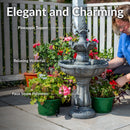 Sunnydaze Pineapple 2-Tier Solar Powered Fountain  with Battery Backup Fountain - 33"