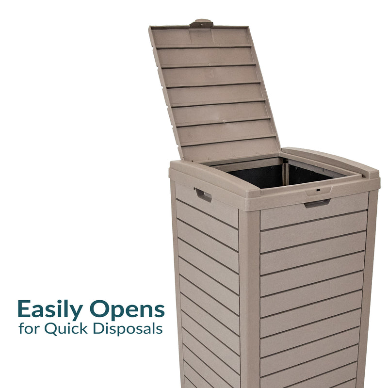 Sunnydaze Patio Trash Can with Lid