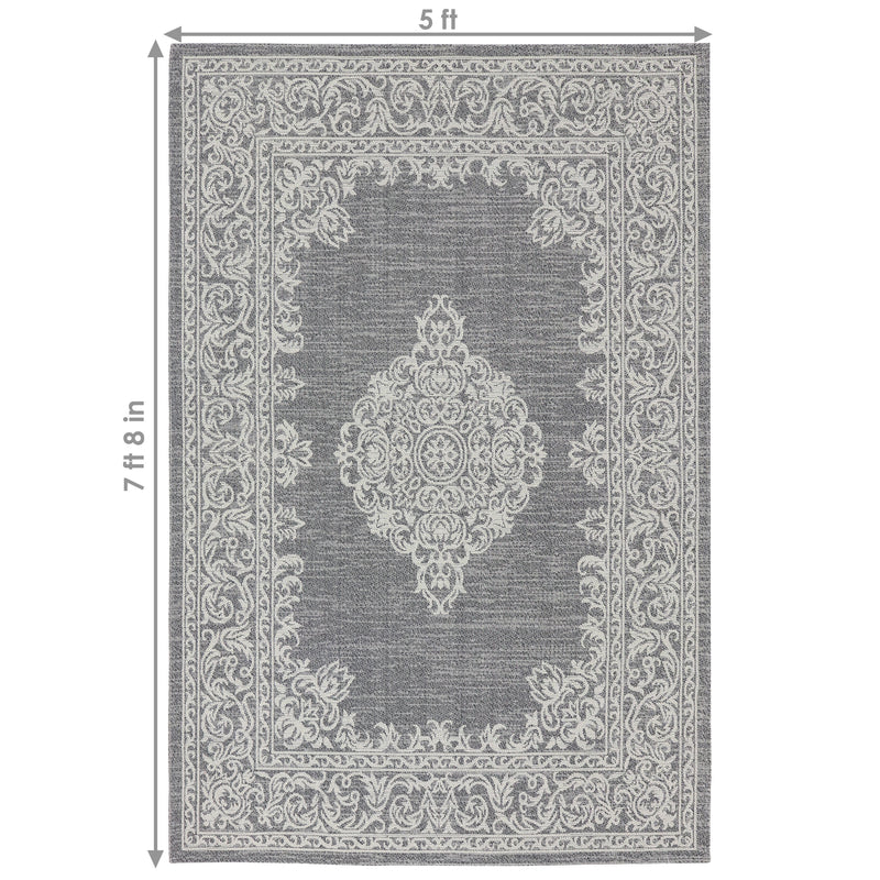 french inspired indoor area rug in Ash 5'x7'8"