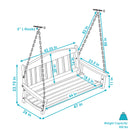 Sunnydaze 2-Person Wooden Porch Swing with Hanging Chains - 47" W