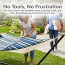 Sunnydaze Rope Hammock with 12' Steel Stand, Pad, and Pillow
