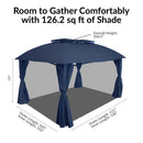 Sunnydaze 10' x13' Gazebo with Screens and Privacy Walls