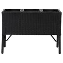 Sunnydaze 3-Section Wicker Raised Planter Box - Black