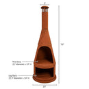 Sunnydaze 70" H Steel Outdoor Chiminea Fire Pit with Built-In Log Holder