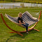 Sunnydaze Quilted Hammock with Curved Bamboo Spreader Bar and Pillow