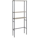 Sunnydaze 3-Tier Black Over-the-Toilet Storage Shelf - 71-Inch - Oak Gray