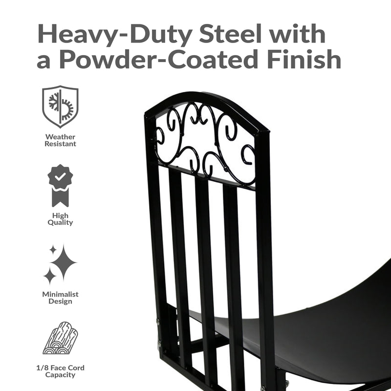 Sunnydaze 2' Indoor/Outdoor Decorative Fireplace Log Holder