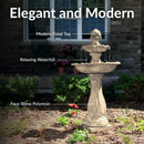 Sunnydaze 45" 2-Tier Arcade Solar Outdoor Water Fountain with LED