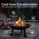 Sunnydaze Cast Iron Heavy Duty Fire Pit for Outside