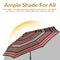 Sunnydaze 9' Striped Patio Umbrella with Push Button Tilt and Crank