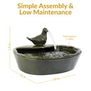 Sunnydaze Green Glazed Ceramic Solar Water Fountain - Frog