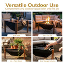 Sunnydaze Steel Outdoor Triangle Fire Pit and Side Table - 31"