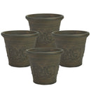 Sunnydaze Arabella Polyresin Large Round Outdoor Planter
